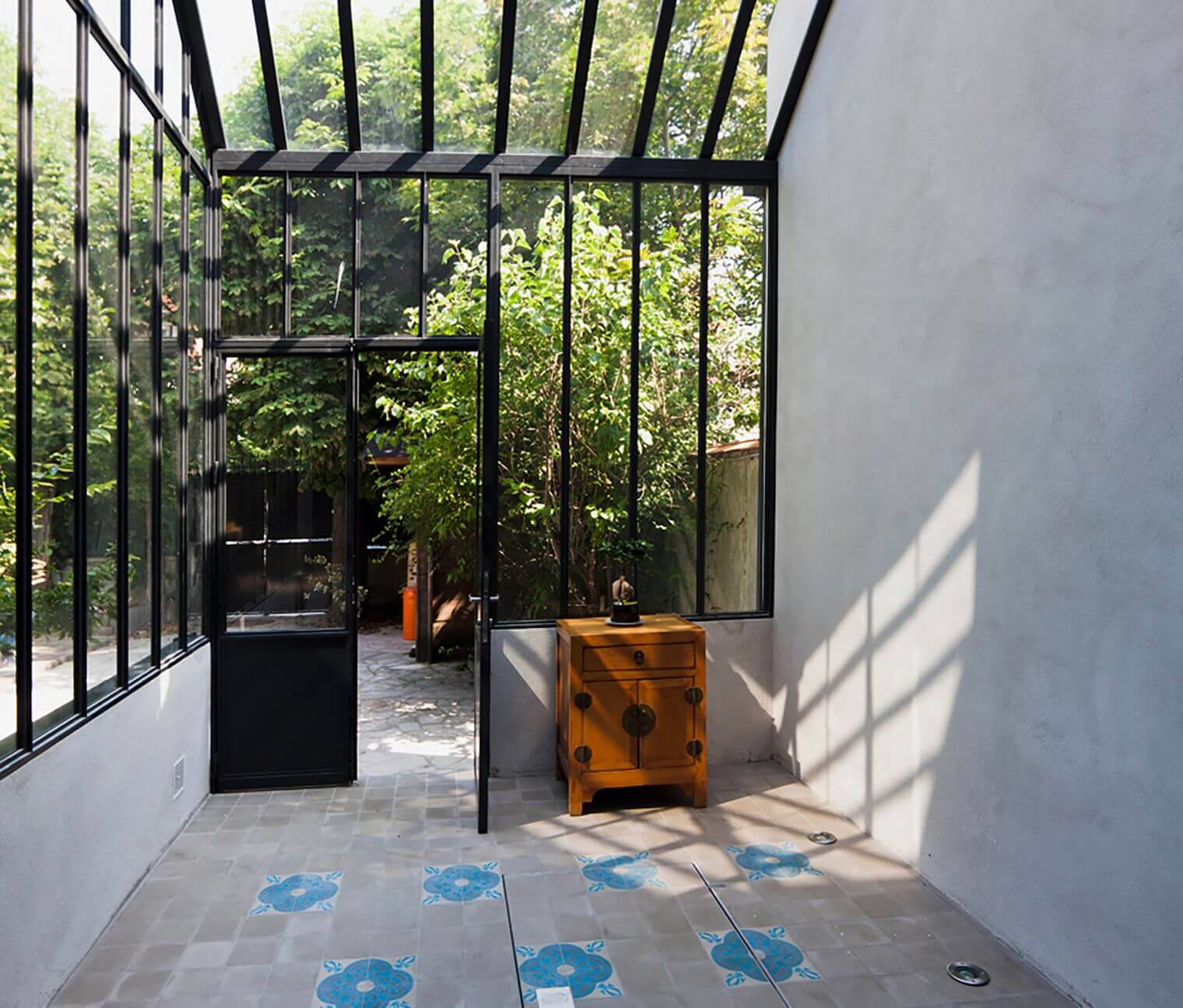 Extension verrière vue de l'intérieur