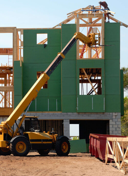 travaux grue construction maison