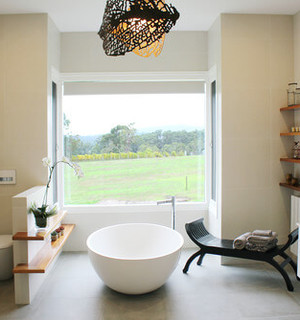 renovation salle de bain baignoire ilot