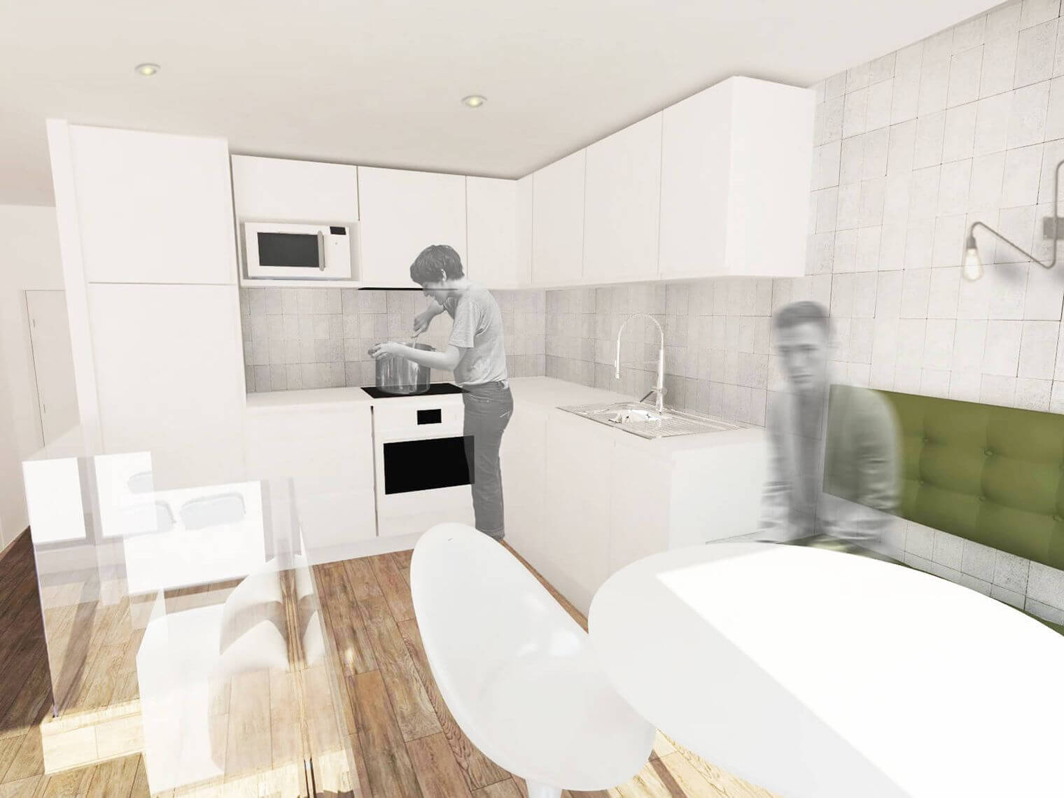 Rénovation coin cuisine - Plan 3D