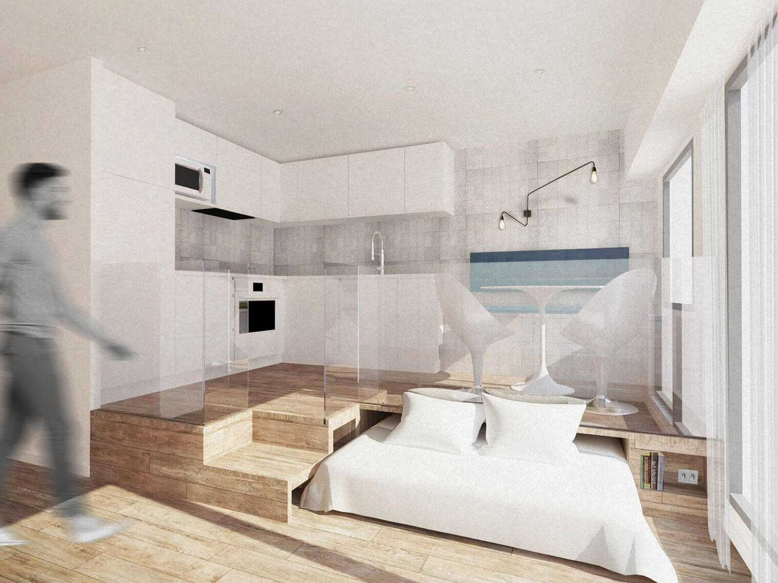 Renovation studio - plan 3D