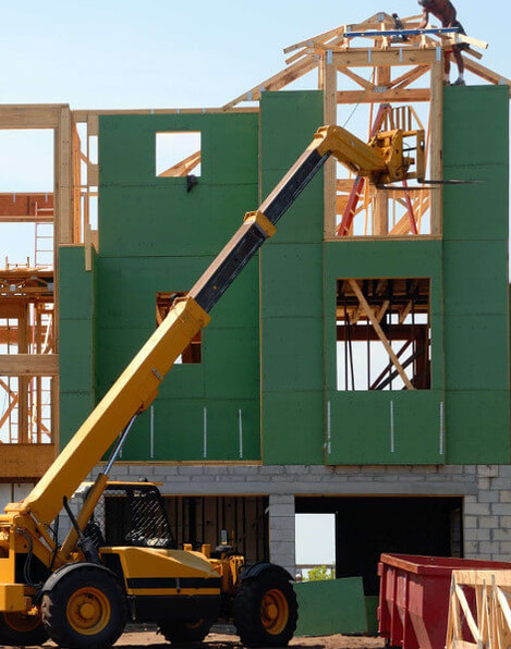 travaux grue construction maison